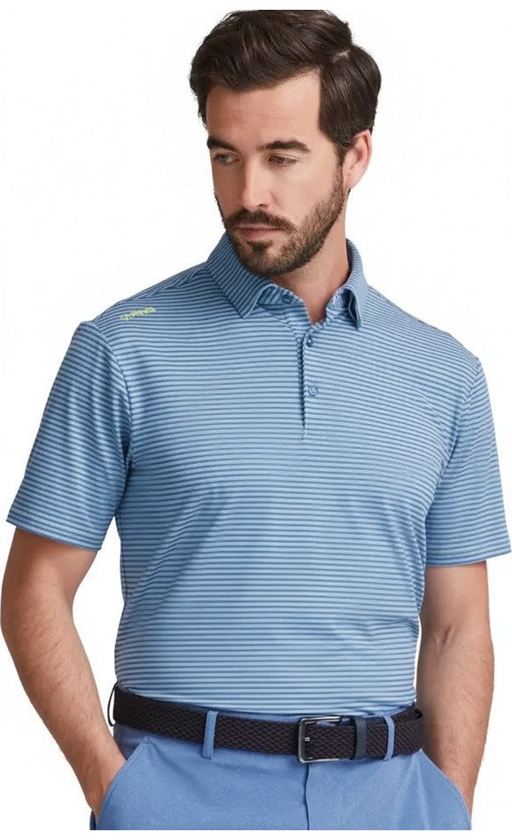PING Langford Herren Polo, Bright Cobalt/White