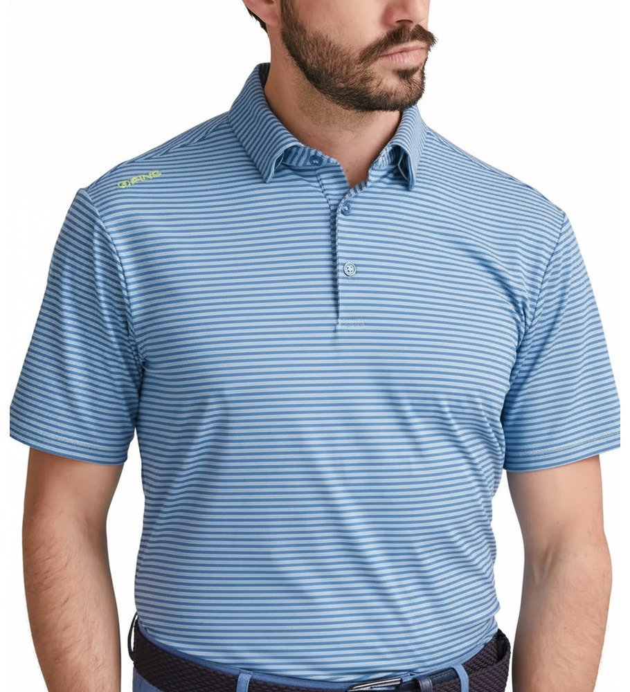 PING Langford Herren Polo, Bright Cobalt/White