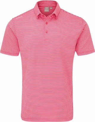 PING Langford Herren Polo, Rhapsody/Pink White