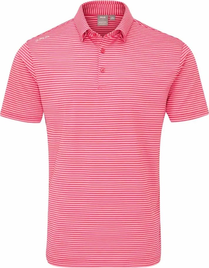 PING Langford Herren Polo, Rhapsody/Pink White