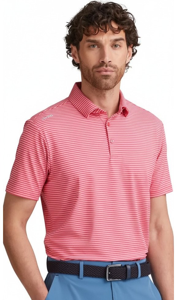 PING Langford Herren Polo, Rhapsody/Pink White