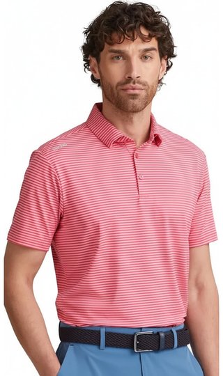 PING Langford Herren Polo, Rhapsody/Pink White