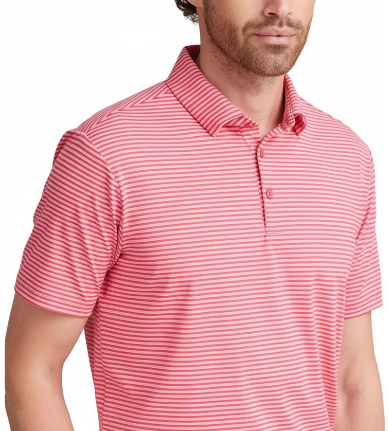 PING Langford Herren Polo, Rhapsody/Pink White