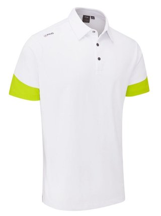 Ping Ty Herren Poloshirt, white/lime