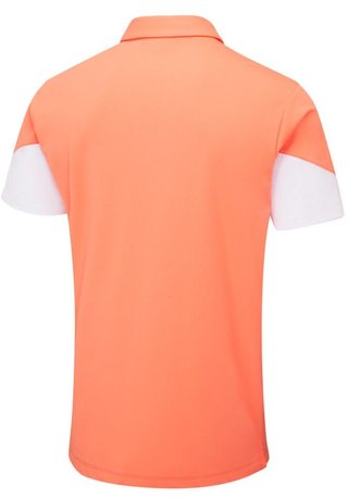 Ping Ty Herren Poloshirt, wild salmon/white