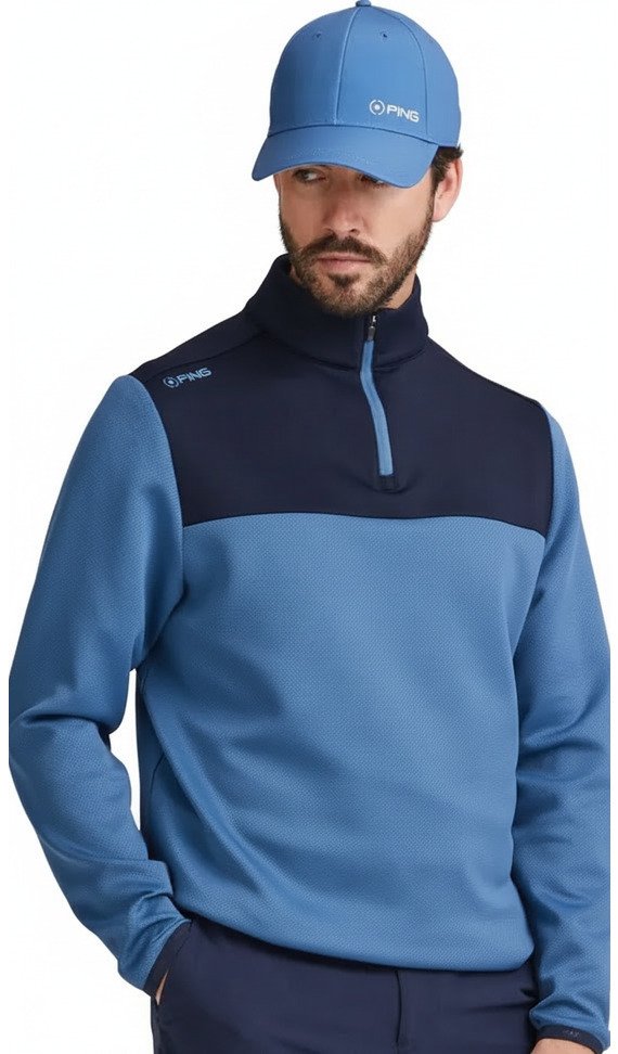 PING Kinver Herren Sweatshirt, stellar/navy