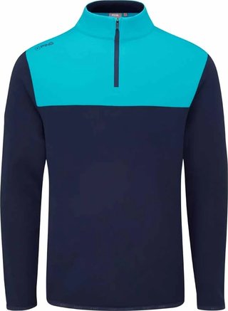 PING Kinver Herren Sweatshirt, Navy/Türkis