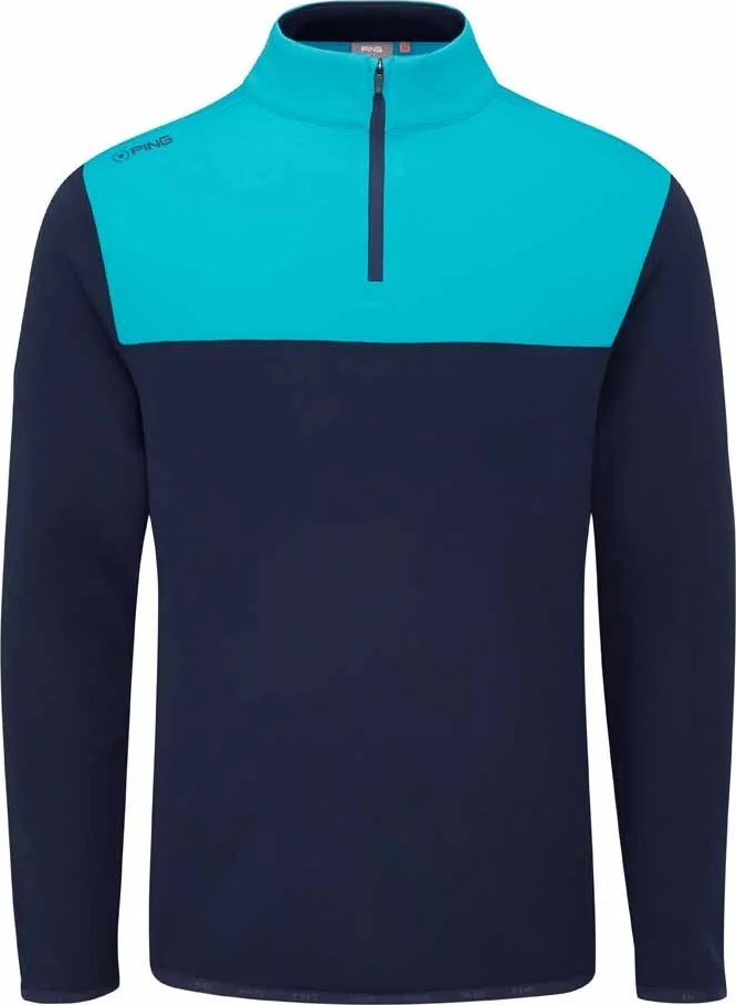 PING Kinver Herren Sweatshirt, Navy/Türkis