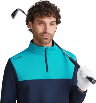 PING Kinver Herren Sweatshirt, Navy/Türkis