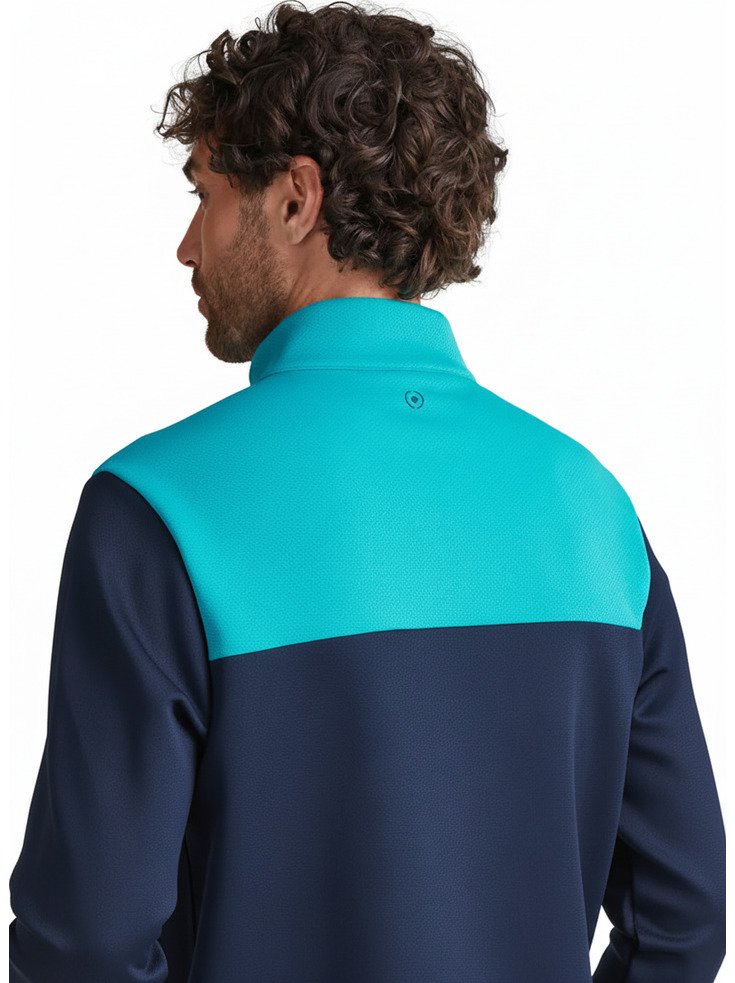 PING Kinver Herren Sweatshirt, Navy/Türkis