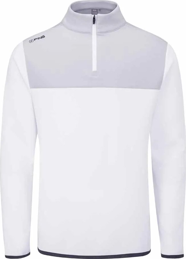 PING Kinver Herren Sweatshirt, weiß/perlgrau