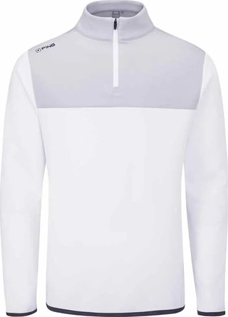 PING Kinver Herren Sweatshirt, weiß/perlgrau