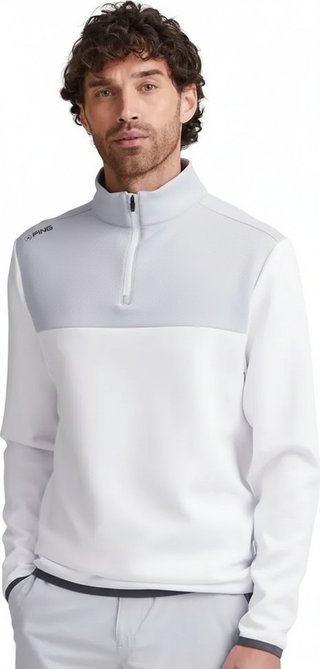 PING Kinver Herren Sweatshirt, weiß/perlgrau
