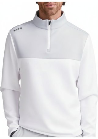 PING Kinver Herren Sweatshirt, weiß/perlgrau