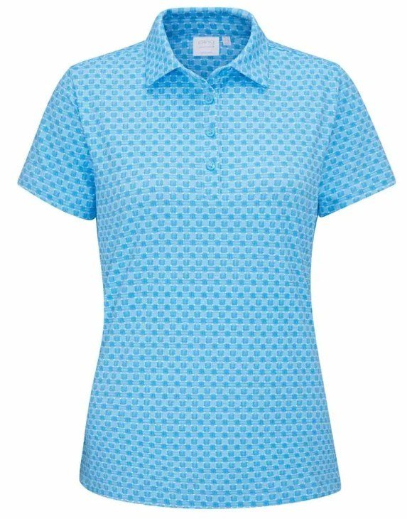 Ping Aeria Printed damen Poloshirt, azure geo