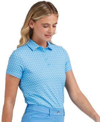 Ping Aeria Printed damen Poloshirt, azure geo
