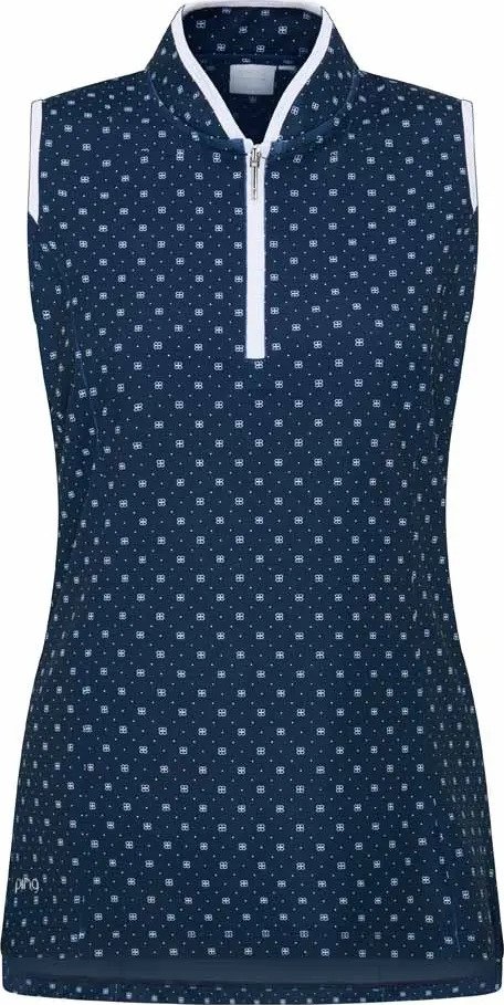 PING Penola Printed Sleeveless Damen Polo, micro monogram