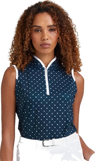 PING Penola Printed Sleeveless Damen Polo, micro monogram