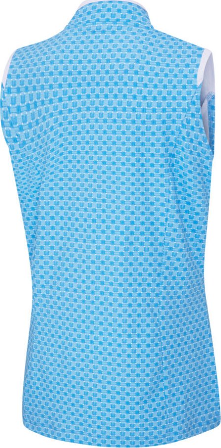 PING Penola Printed Sleeveless Damen Polo, azuro geo
