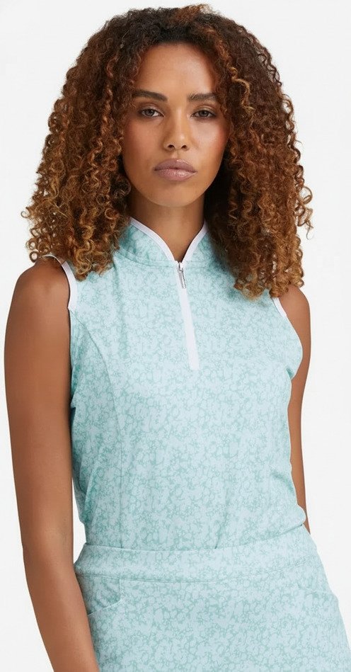 PING Penola Printed Sleeveless Damen Polo, Splash