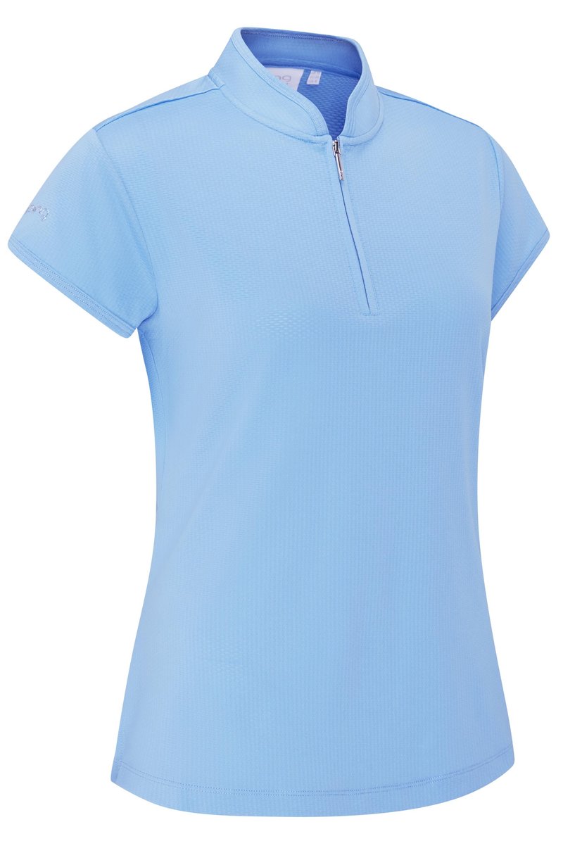 PING Evetta Jacquard Damen Polo, Infinity Blue