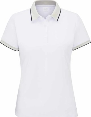 PING Viviana Tipped Damen Polo, weiß/pebble