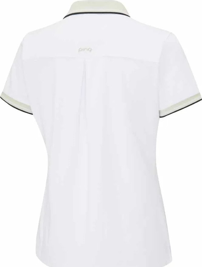 PING Viviana Tipped Damen Polo, weiß/pebble