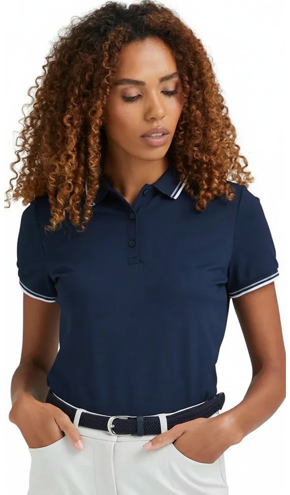 PING Viviana Tipped Damen Polo, Navy