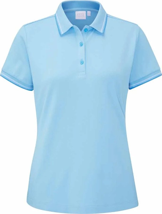 PING Viviana Tipped Damen Polo, Baltic Sea