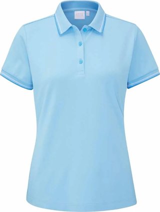 PING Viviana Tipped Damen Polo, Baltic Sea