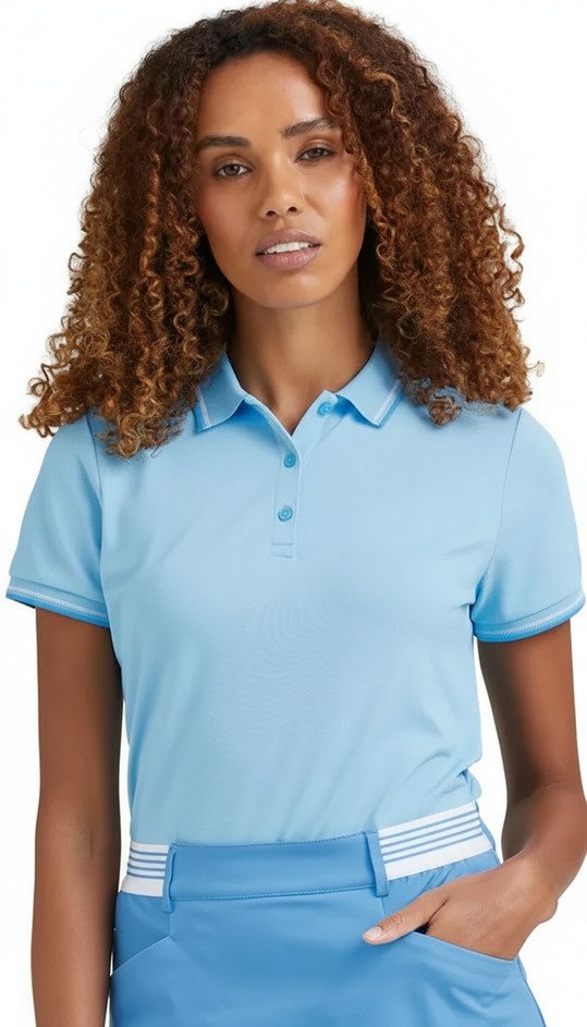 PING Viviana Tipped Damen Polo, Baltic Sea