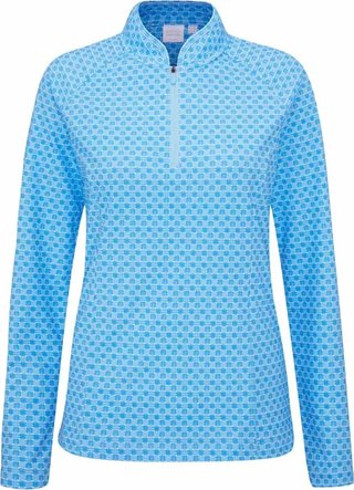 PING Arwen Printed Longsleeve Damen Polo, azure geo
