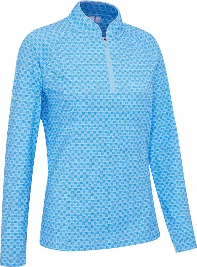 PING Arwen Printed Longsleeve Damen Polo, azure geo