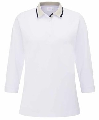 Ping Alicia Damen Poloshirt, white/pebble