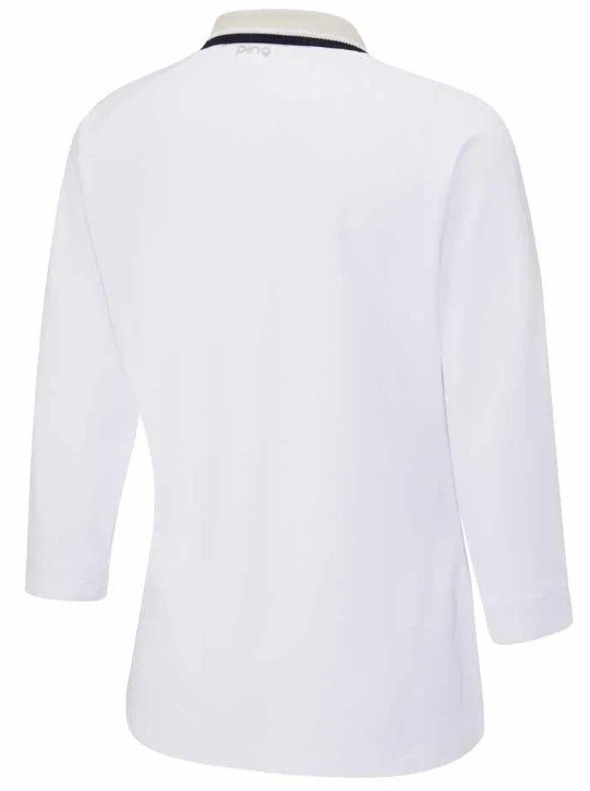 Ping Alicia Damen Poloshirt, white/pebble