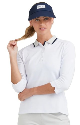 Ping Alicia Damen Poloshirt, white/pebble