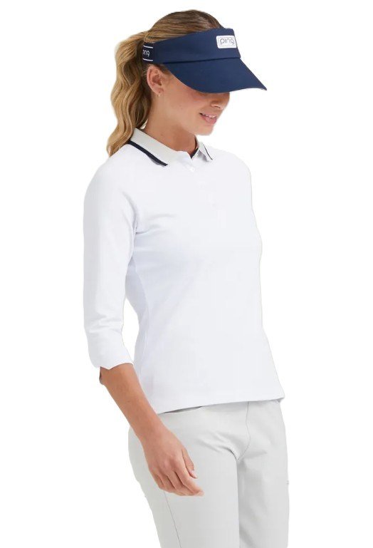 Ping Alicia Damen Poloshirt, white/pebble
