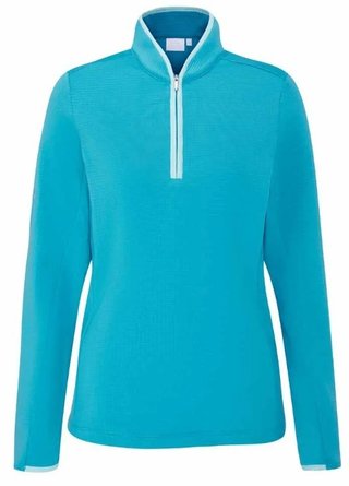 Ping Abigale Performance FleeceDamen Poloshirt, turquoise