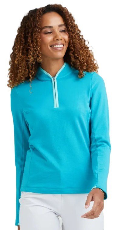 Ping Abigale Performance FleeceDamen Poloshirt, turquoise