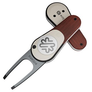 Pitchfix Woodie Pitchgabel mit Ballmarker, Cherry