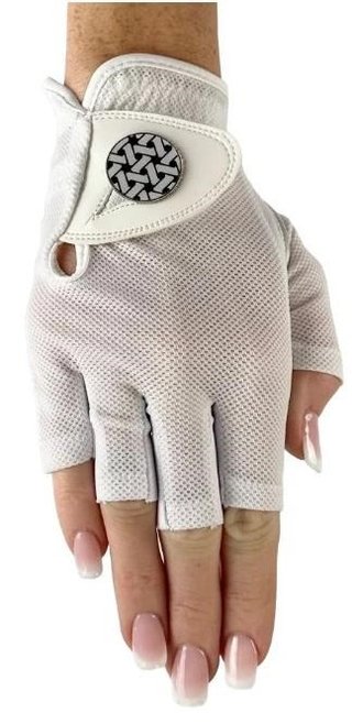 Best of Golf America Half Finger Damen Handschuh, weiss