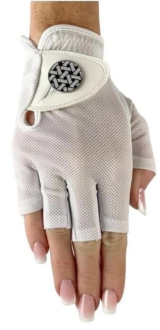 Best of Golf America Half Finger Damen Handschuh, weiss