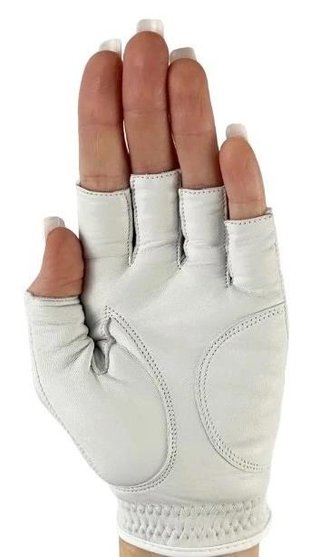 Best of Golf America Half Finger Damen Handschuh, weiss