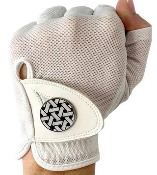 Best of Golf America Half Finger Damen Handschuh, weiss