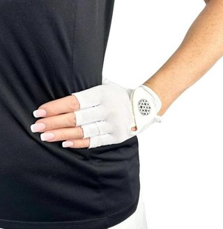 Best of Golf America Half Finger Damen Handschuh, weiss
