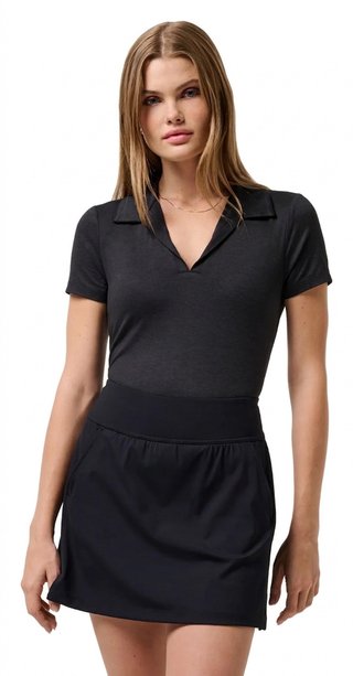 Travis Mathew Skyloft Light Damen Poloshirt, heather black