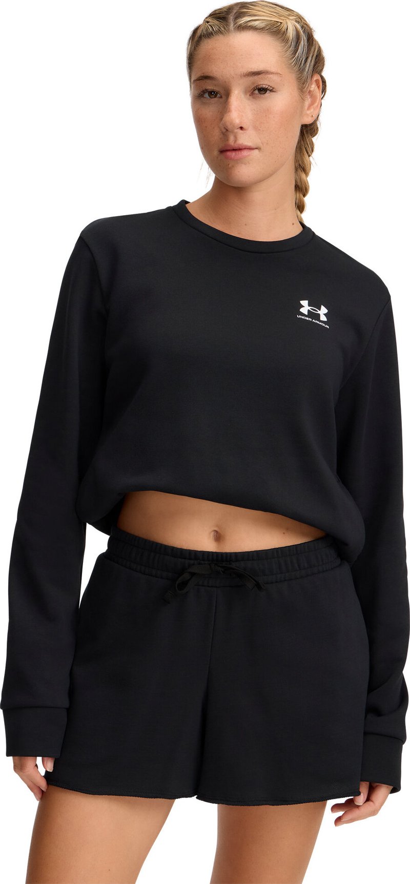 Under Armour Rival Terry Crew Damen Sweatshirt, schwarz