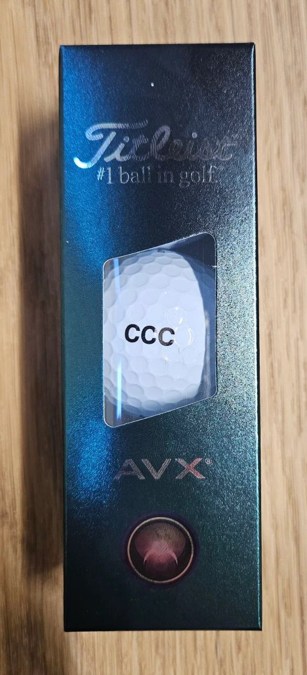 Titleist AVX 2026 Golfbälle, Text: CCC, 3Stk.