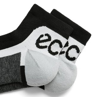 Ecco Tech Sporty Ankle-Cut Socken, Schwarz/Weiß