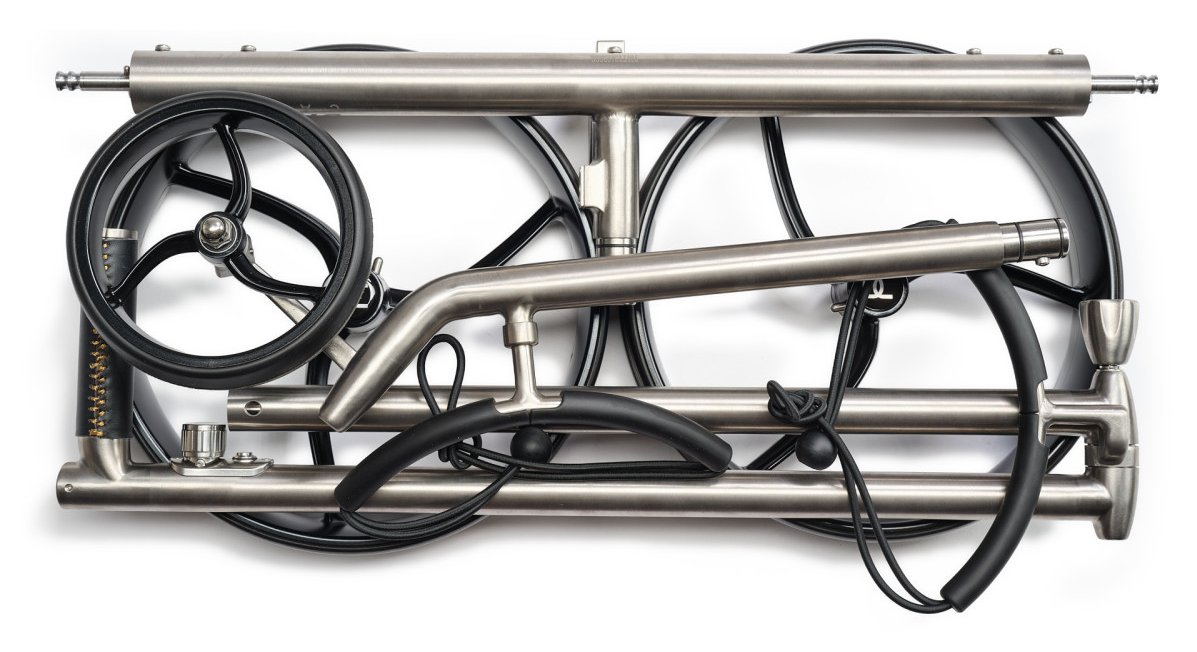 Davies Caddy Titan Elektro-Trolley, grau/schwarze Räder